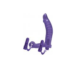Double Penetrator Cockring With 2 Variable Speed Wireless Bullets Purple