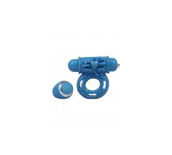 Macho Pulsating Remote Control Cockring Waterproof Blue