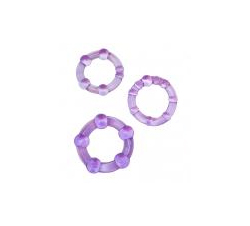 Textured Cockring Trio Purple Bulk 