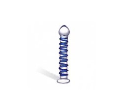 Glas Spiral Glass Dildo Blue 