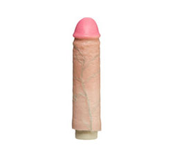 Hard Throb Realistic Vibrator With Sleeve 7 Inch Flesh